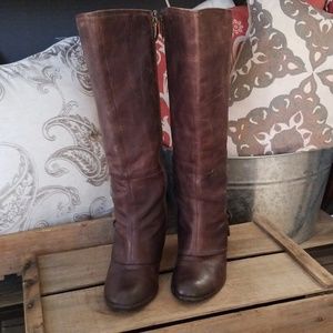 FERGIE COGNAC KNEE HIGH BOOT